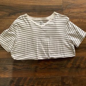 White with black stripe t-shirt